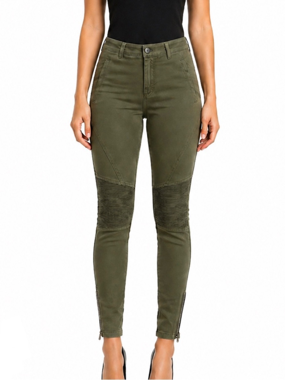 N21 NUMERO VENTUNO Green Moto Skinny Jean XS US 25